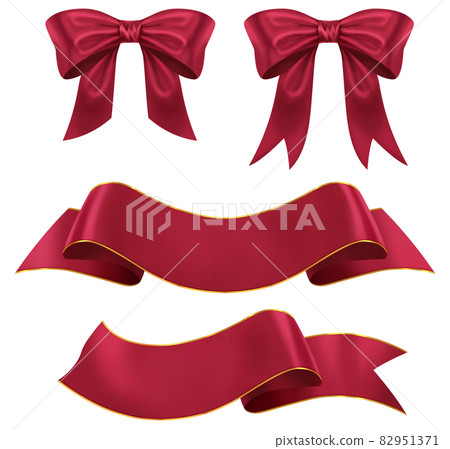 Luxurious wide ribbon illustration set 82951371