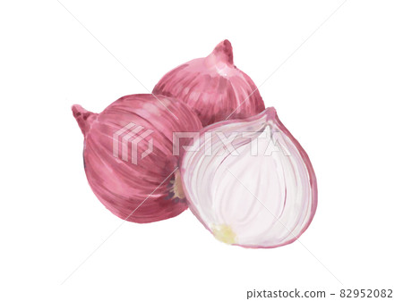 Hand-painted purple onions Hand-painted purple onions 82952082