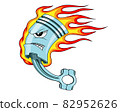 Piston. Flaming piston tattoo. Piston mascot .Car Club Logo. Vector graphics to design 82952626