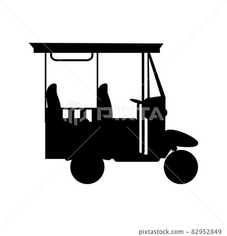 Silhouette auto rickshaw tuk tuk. 82952849