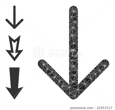 Vector Triangle Filled Arrow Down Icon with Bonus Icons Vector Triangle Filled Arrow Down Icon with Bonus Icons 82953517