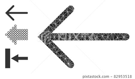 Vector Lowpoly Arrow Left Icon with Bonus Icons - Stock Illustration ...
