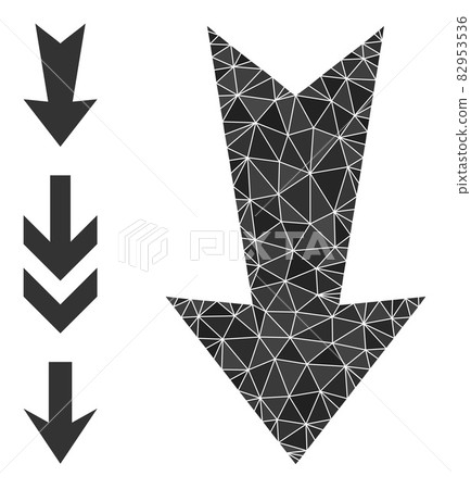Vector Lowpoly Arrow Down Icon with Bonus Icons 82953536