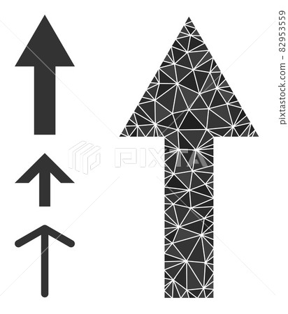 Vector Lowpoly Arrow Up Icon and Other Icons - Stock Illustration ...