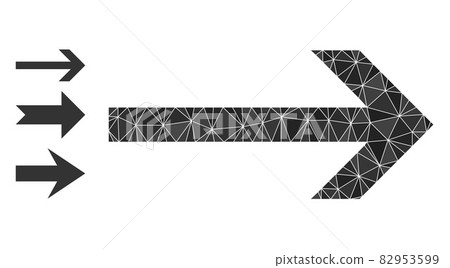 Vector Lowpoly Arrow Right Icon with Bonus Icons Vector Lowpoly Arrow Right Icon with Bonus Icons 82953599