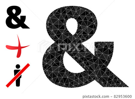 Vector Polygonal Ampersand Symbol Icon with Similar Icons Vector Polygonal Ampersand Symbol Icon with Similar Icons 82953600