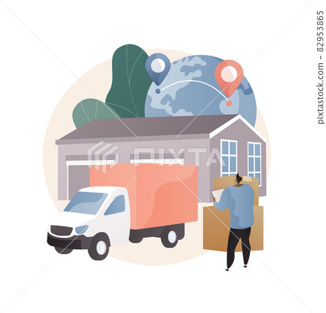Transit warehouse abstract concept vector illustration. 82953865