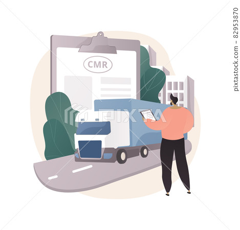 Road transport documents abstract concept vector illustration. 82953870