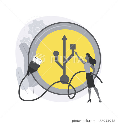 USB connection abstract concept vector...-插圖素材 [82953918] - PIXTA圖庫