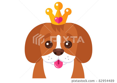 Beagle puppy head on a white background. 82954489