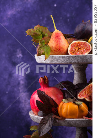 Halloween composition with autumn fruits Halloween composition with autumn fruits 82955057