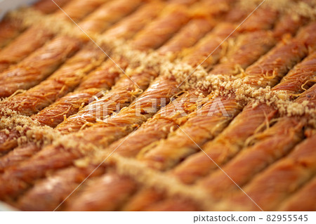 Close up of delicious baklava at a hotel buffet Close up of delicious baklava at a hotel buffet 82955545