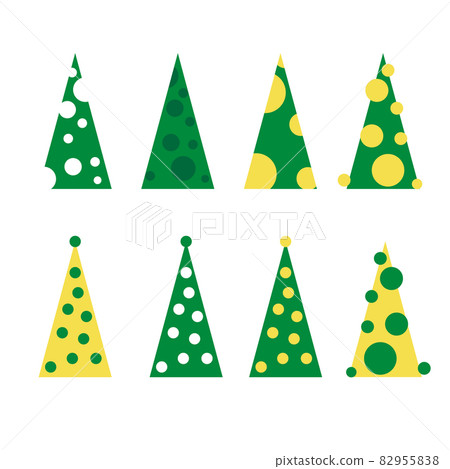 tree set of abstract geometric christmas trees - Stock Illustration ...