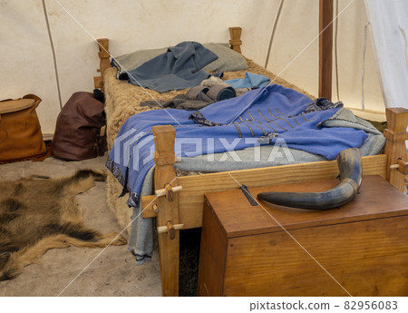 Replica Viking Tent With Clothes, Fur and Horn 82956083