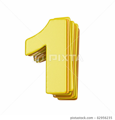 Yellow font Number 1 ONE 3D Yellow font Number 1 ONE 3D 82956235