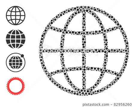 Dotted Global Sphere Composition of Round Dots with Similar Icons 82956260
