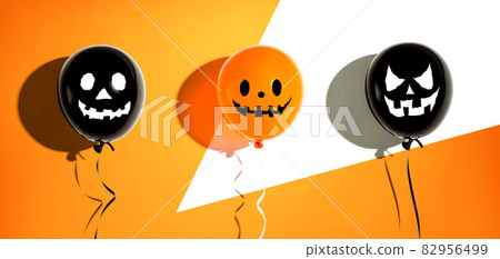 Halloween balloon ghosts with happy faces 82956499