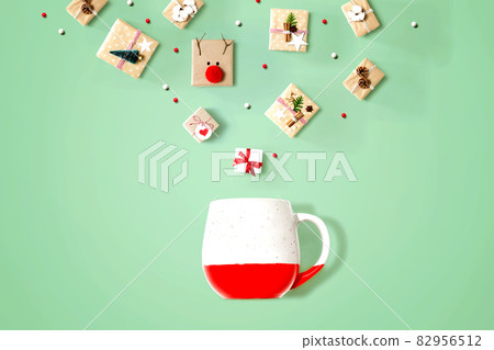Christmas gift boxes with a red mug Christmas gift boxes with a red mug 82956512