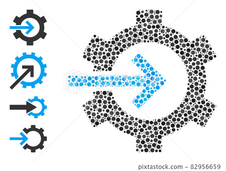 Dotted Cog Integration Mosaic of Circles and... - Stock Illustration ...