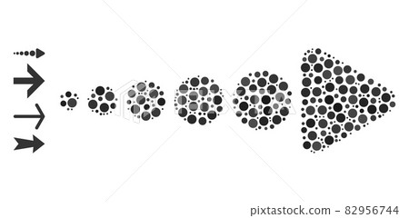Dotted Arrow Right Mosaic of Rounded Dots and Bonus Icons Dotted Arrow Right Mosaic of Rounded Dots and Bonus Icons 82956744
