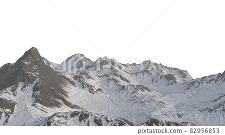 Snowy mountains Isolated on white background 3d illustration Snowy mountains Isolated on white background 3d illustration 82956853