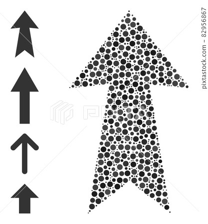 Dotted Arrow Up Mosaic of Rounded Dots with... - Stock Illustration ...