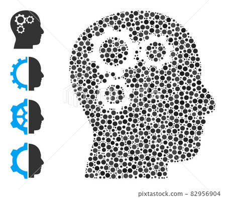Dotted Brain Gears Mosaic of Circles with Bonus Icons Dotted Brain Gears Mosaic of Circles with Bonus Icons 82956904