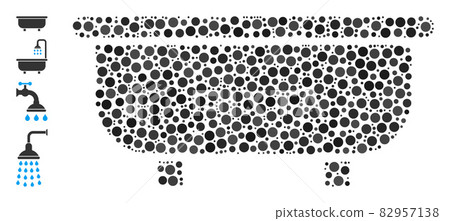 Dotted Bathtub Collage of Circles and Other Icons Dotted Bathtub Collage of Circles and Other Icons 82957138