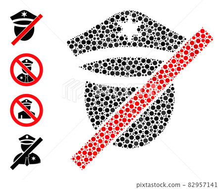 Dotted Closed Police Composition of Circles with Bonus Icons Dotted Closed Police Composition of Circles with Bonus Icons 82957141