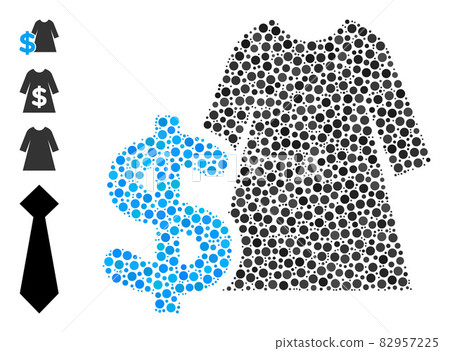 Dotted Dress Price Mosaic of Rounded Dots and Bonus Icons 82957225