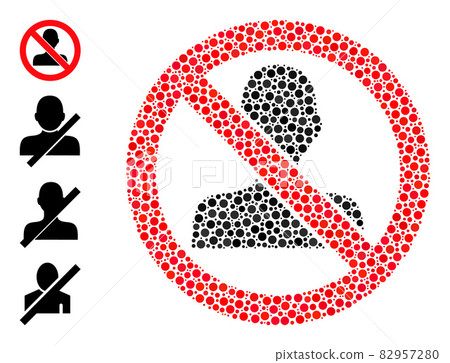 Dotted Forbidden Man Mosaic of Rounded Dots and Bonus Icons Dotted Forbidden Man Mosaic of Rounded Dots and Bonus Icons 82957280