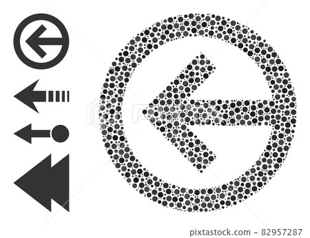 Dotted Direction Left Composition of Round Dots and Similar Icons 82957287