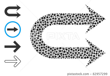 Dotted Double Right Arrow Composition of Circles with Other Icons 82957299