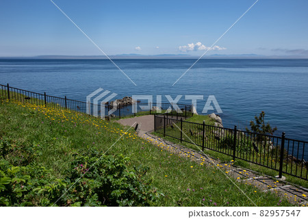 Tsugaru Strait From Cape Tachimachi Stock Photo