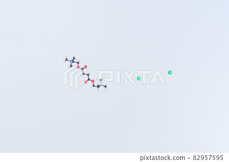 Suxamethonium chloride molecule, scientific molecular model, looping 3d animation 82957595