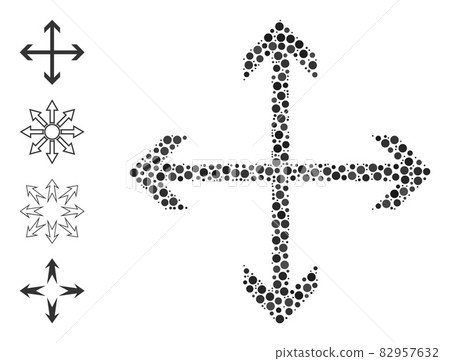 Dotted Expand Arrows Collage of Round Dots and Similar Icons Dotted Expand Arrows Collage of Round Dots and Similar Icons 82957632