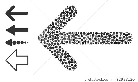 Dotted Arrow Left Collage of Round Dots and Similar Icons 82958120