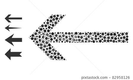 Dotted Arrow Left Mosaic of Circles with Other Icons Dotted Arrow Left Mosaic of Circles with Other Icons 82958126