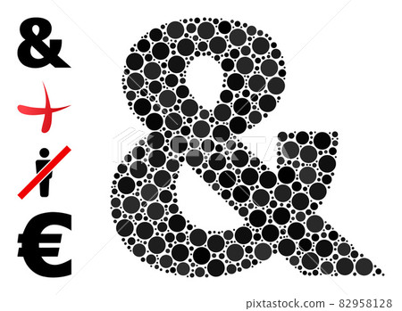 Dotted Ampersand Symbol Collage of Rounded Dots and Other Icons Dotted Ampersand Symbol Collage of Rounded Dots and Other Icons 82958128