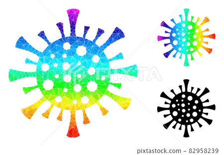 Vector Triangle Filled Corona Virus Icon with... - Stock Illustration ...