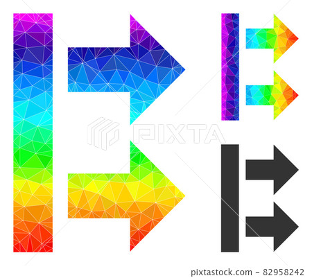 Vector Polygonal Bring Right Icon with Rainbow Gradient 82958242