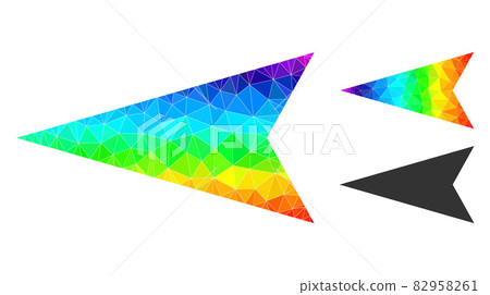 Vector Triangle Filled Arrowhead Left Icon with Spectral Colored Gradient Vector Triangle Filled Arrowhead Left Icon with Spectral Colored Gradient 82958261