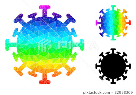 Vector Lowpoly Contagious Virus Icon with... - Stock Illustration ...