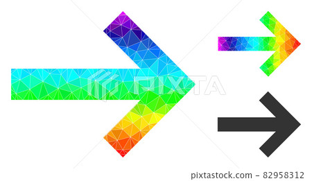 Vector Polygonal Arrow Right Icon with Rainbow Gradient Vector Polygonal Arrow Right Icon with Rainbow Gradient 82958312