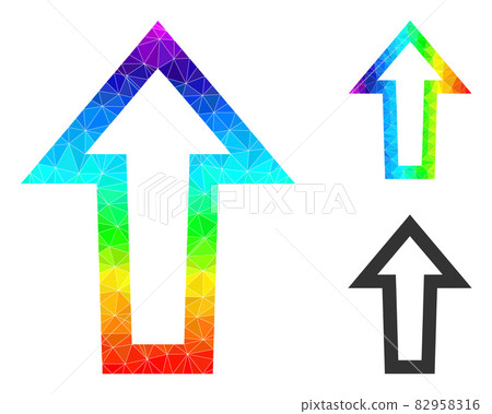 Vector Lowpoly Arrow Up Icon with Spectrum... - Stock Illustration ...