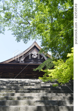 Mitsui-ji Temple Fresh Green Kondo, Otsu City, Shiga Prefecture Mitsui-ji Temple Fresh Green Kondo, Otsu City, Shiga Prefecture 82958549