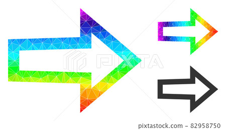 Vector Polygonal Arrow Right Icon with Spectrum...-插圖素材 [82958750 ...