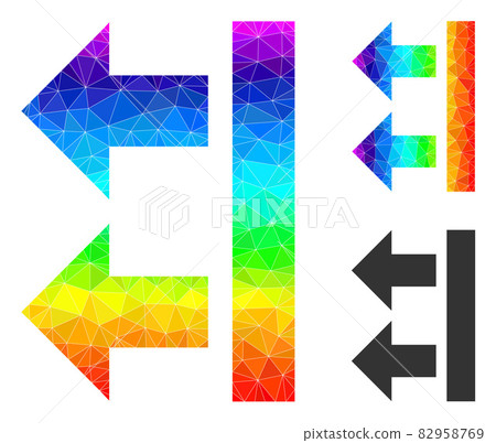 Vector Polygonal Bring Left Icon with Spectrum Gradient Vector Polygonal Bring Left Icon with Spectrum Gradient 82958769