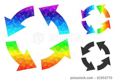 Vector Triangle Filled Circulation Icon with Rainbow Gradient Vector Triangle Filled Circulation Icon with Rainbow Gradient 82958770