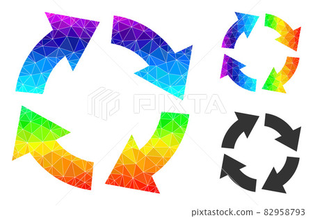 Vector Triangle Filled Circulation Icon with... - Stock Illustration ...